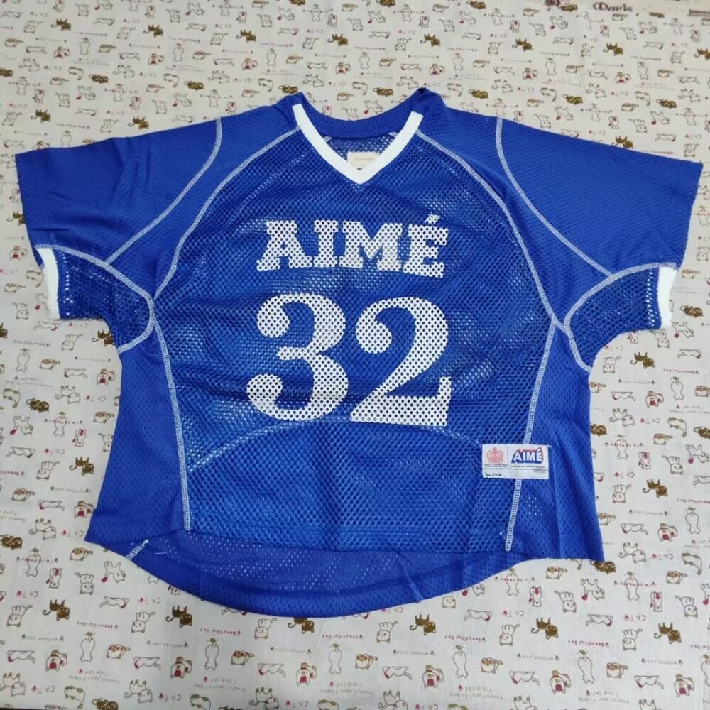 Aime Number 32 Blue Mesh Sports Jersey